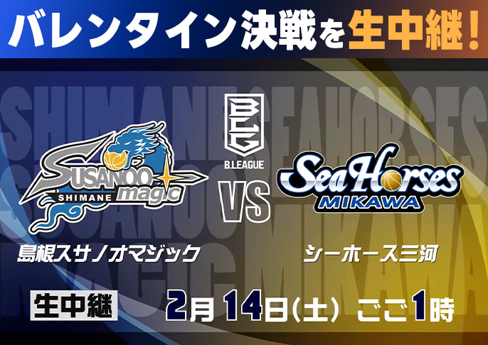 2/14(土)B.LEAGUE生中継